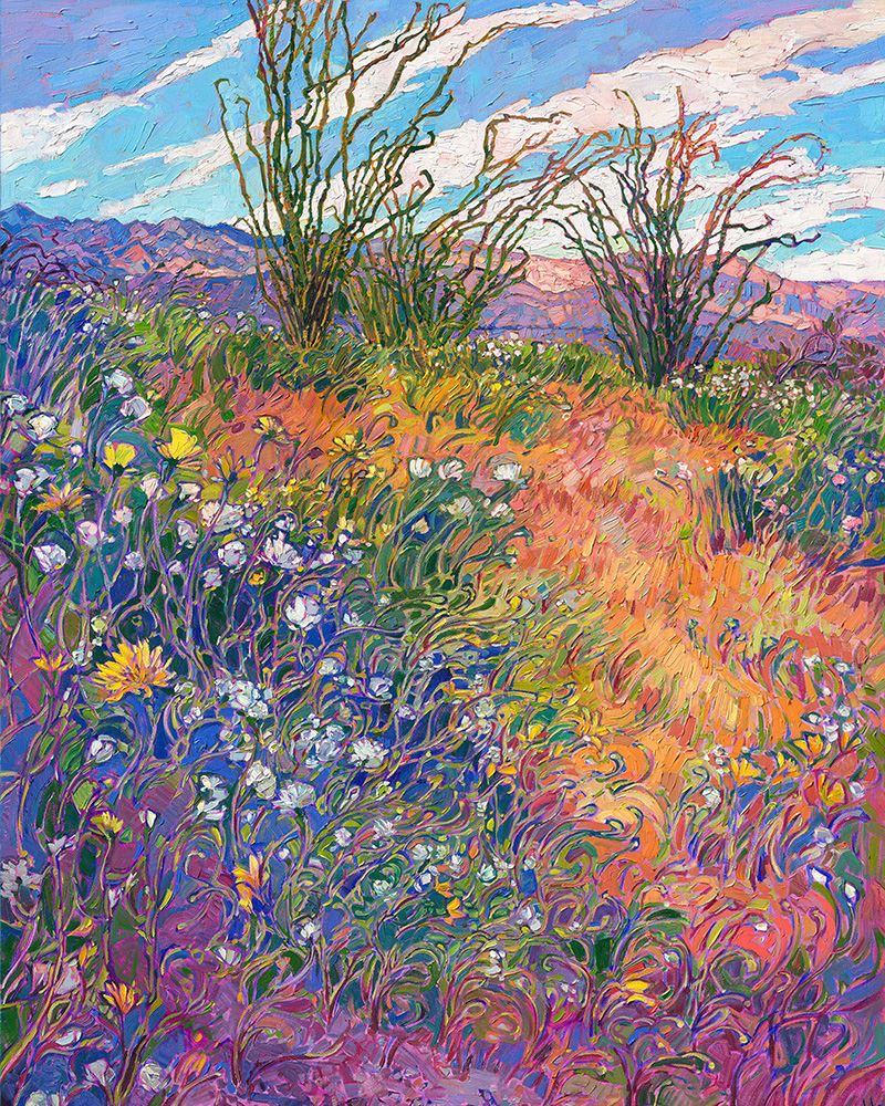 "Ocotillos and Blooms" 16x20 Paper Print